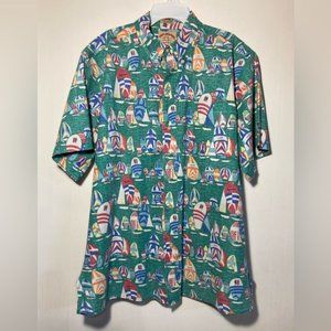 Reyn Spooner 50th Anniversary Limited Edition Sailboats Short Sleeve Size Large